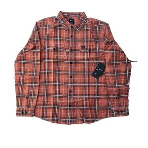 RVCA Panhandle Plaid Flannel Long Sleeve Shirt Size M M5531RPH Brick
